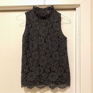 Flower lace sleeveless blouse